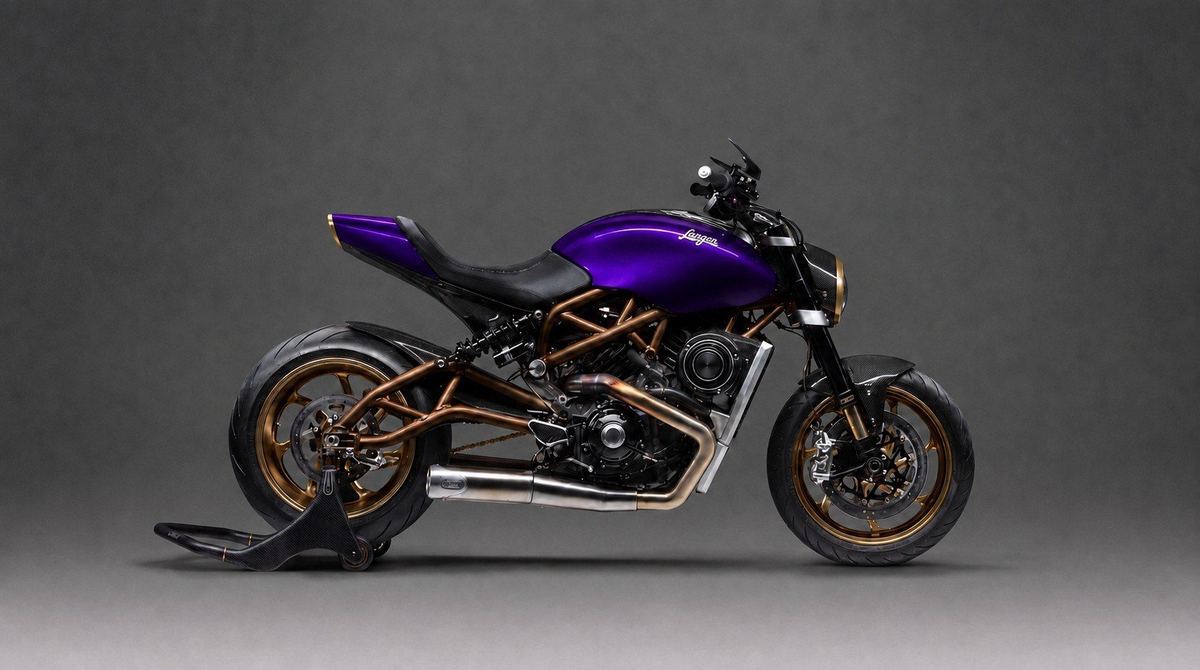 Lightspeed specification study: imperial purple with bronze frame
